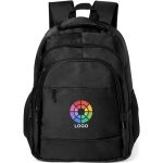 Mochila personalizada nylon reciclado múltiples compartimentos 15' negro