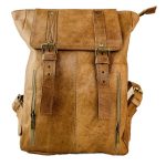 Mochila de cuero para hombre diseño vintage camel Jones