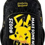 CYPBRANDS Pokémon Mochila escolar, Mochila, Adaptable a carro, Material escolar, Backpack, Pikachu, Color Negro, Producto Oficial : Amazon.es: Moda