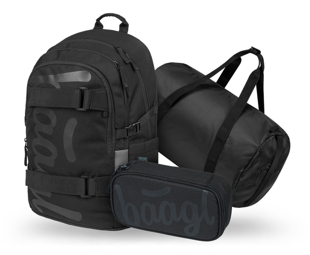 mochila-skate-970uhm-1.jpg Baagl conjunto 3 Skate Uni negro: mochila, estuche, bolsa deportiva Mochilas escolares | Raijuguetes.es - Imagen 1