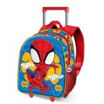 Marvel Spiderman Web Out Mochila 3D con Ruedas Pequeña, Azul
