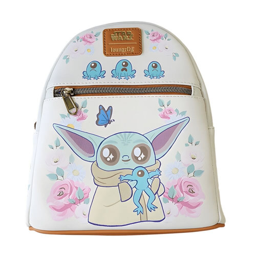 mochila-star-wars-388dth-1.jpg Mochila Star Wars Lucas Grogu With Frogs Brown Trim Loungefly 26cm | Frikipolis.com - Imagen 1