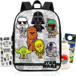 Star Wars Juego de mochila para niños – Mochila escolar de Star Wars de 15 pulgadas con botella de agua, calcomanías y más | Paquete de regreso a clases para niños y