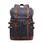 Mochila Vintage Lona Cuero 22L | ROSTOCK Pizarra