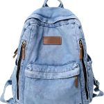Paquete de 4 mochilas de mezclilla, mochila vintage de lona azul vaquero, mochila para laptop para hombres y mujeres, mochila escolar retro para ...