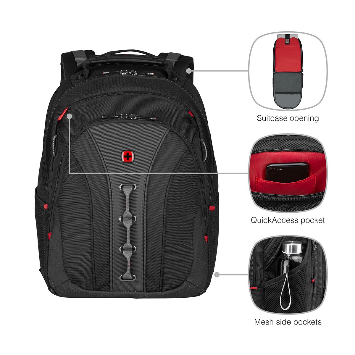 mochila-wenger-389jjx-1.jpg Mochila Wenger Legacy negra para portátiles de 16" Negro · El Corte Inglés - Imagen 1