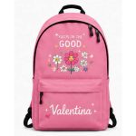 Mochila Personalizada Focus on the Good | Mochila Escolar Floral Aesthetic Estores Iroa