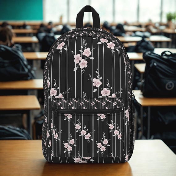 mochilas-aesthetic-455ryc-1.jpg Mochila floral negra: mochila escolar gótica grunge, estilo alternativo Y2K Etsy España - Imagen 1
