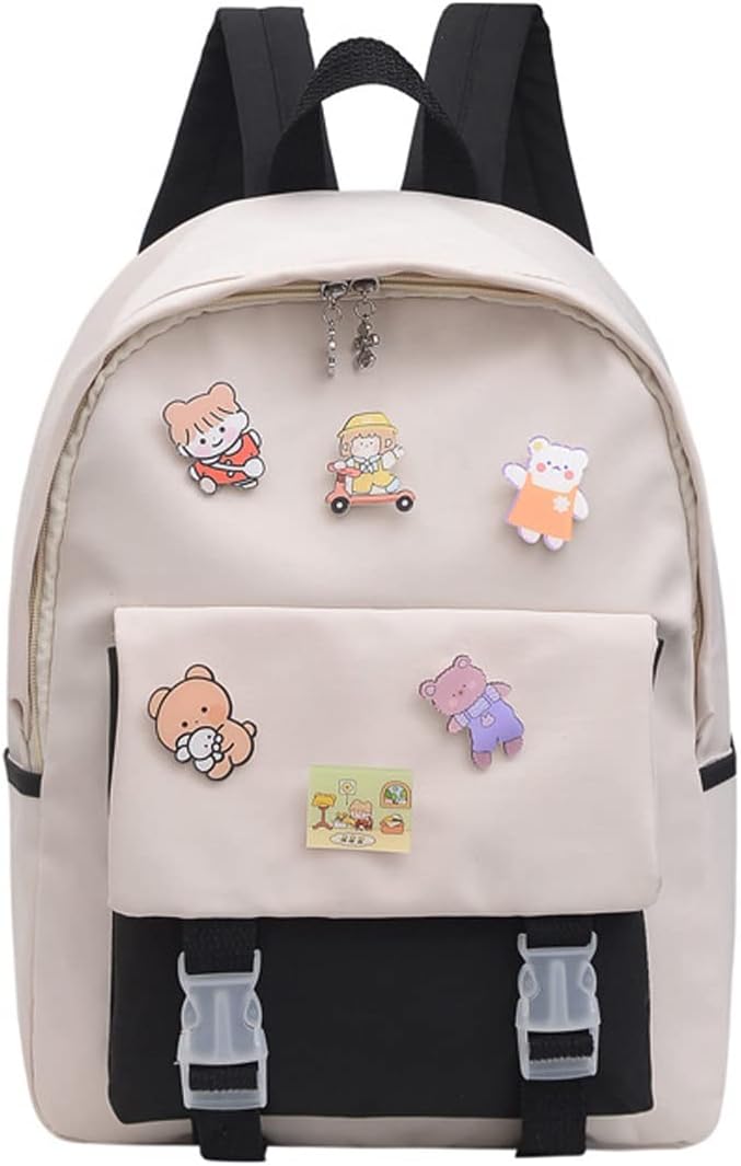 mochilas-aesthetic-753lxi-1.jpg Mochila Negra Mochilas Aesthetic Chile Aesthetic Mochilas De Moda Para La Escuela Mochila Estética Kawaii - Imagen 1