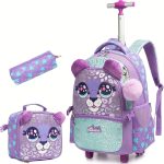 3 mochilas ruedas niñas mochila escolar ruedas bolsa Temu Morocco