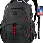 EMPSIGN Mochila Portátil 17" Hombre Antirrobo USB Resistente al agua, Negro | compartimento acolchado, apertura 180°, correa para maleta, transpirable ...