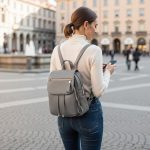 DEEVORCA Moda Simple Mochila Mujer Diario Casual Trabajo Mochilas Elegante Bolso De Hombro Viaje Compras Escuela Cuero PU Impermeable Medio Antirrobo ...