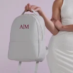 Mochila para mujer personalizada con iniciales bordadas, Comporta Cocholate