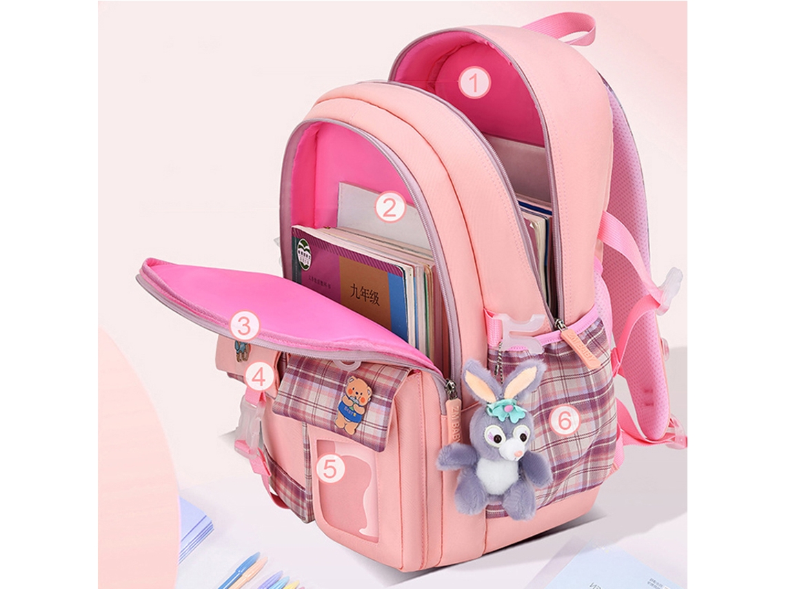 mochilas-escolares-para-ninas-041duw.jpg Mochila escolar impermeable para niños, mochila escolar para niñas, mochila escolar infantil | Worten.es - Imagen 1