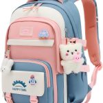 Tanou Mochilas Escolares Niña, 20 Litros Mochila para Niñas de 8 a 12 Años | Ligera e Impermeable Mochila Kawaii Escolar de Nailon con Colgante, Azul ...