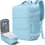 Samfolk Mochila viaje Cabina avion 40x20x25 Mochila viaje 12 Bolsillos Mochilas de viaje para avion de Separado para Zapatos Bolsa de Mano, 20L (Azul, 40x20x25) : Amazon.es: Moda