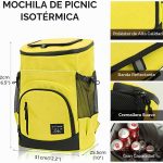 AUXDIQ Mochila Nevera Térmica Mochila de Almuerzo Impermeable Portatil Bolsa Refrigeradora para Playa Picnics Camping 30L : Amazon.es: Jardín