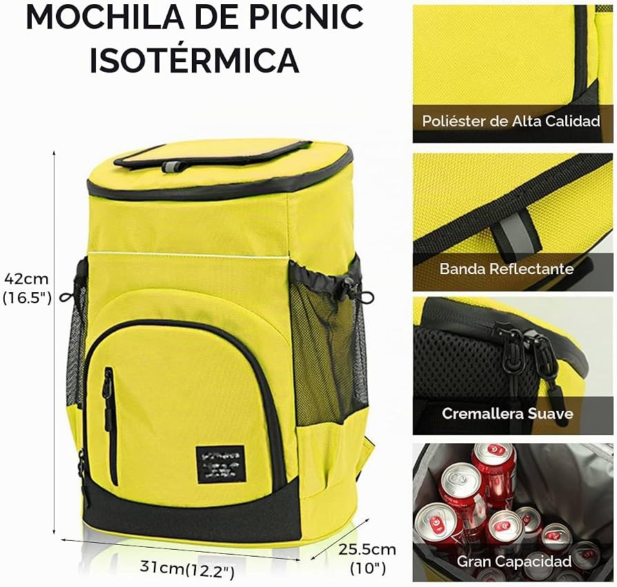 mochilas-termicas-357zig-1.jpg AUXDIQ Mochila Nevera Térmica Mochila de Almuerzo Impermeable Portatil Bolsa Refrigeradora para Playa Picnics Camping 30L : Amazon.es: Jardín - Imagen 1