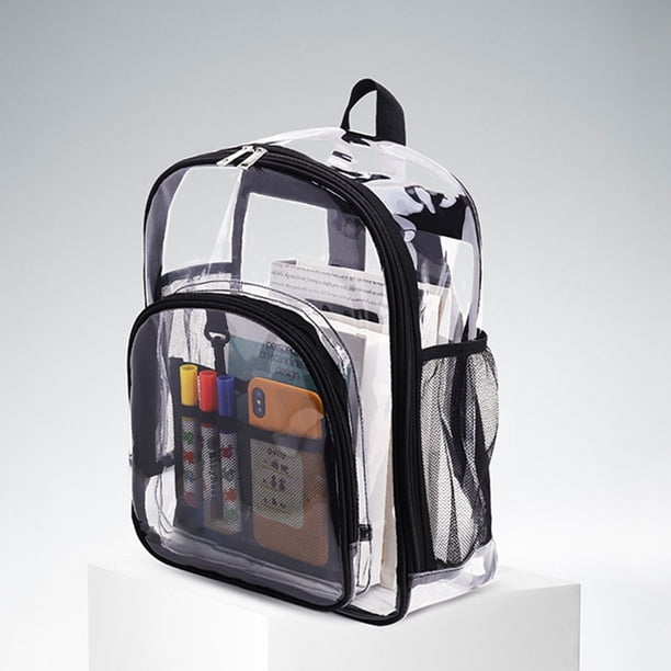 mochilas-transparentes-044vwv-1.jpg Mochilas transparentes, mochila transparente de 14 x 11 x 4,7 pulgadas, mochila pequeña transparente, mochila transparente, estética elegante | Bodega Aurrera en línea - Imagen 1