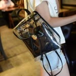 Mochilas transparentes de PVC con solapa negra Bolsas transparentes lindas con bolsa interna | Baginning