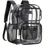 Mochila transparente para * Mochilas de PVC transparente de 43.18 cm * resistencia con múltiples bolsillos para universidad * de * y seguridad