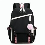 Mochila de Viaje Con lindo colgante de peluche, Alta capacidad Casual Moda Bolsas Para Mujer Con Puerto Usb, Multi bolsillo Mochilas de Estudiantes, Mochila Juvenil Moda | Mode de Mujer | SHEIN España